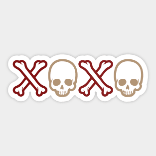 Skeleton X's and O's Sticker